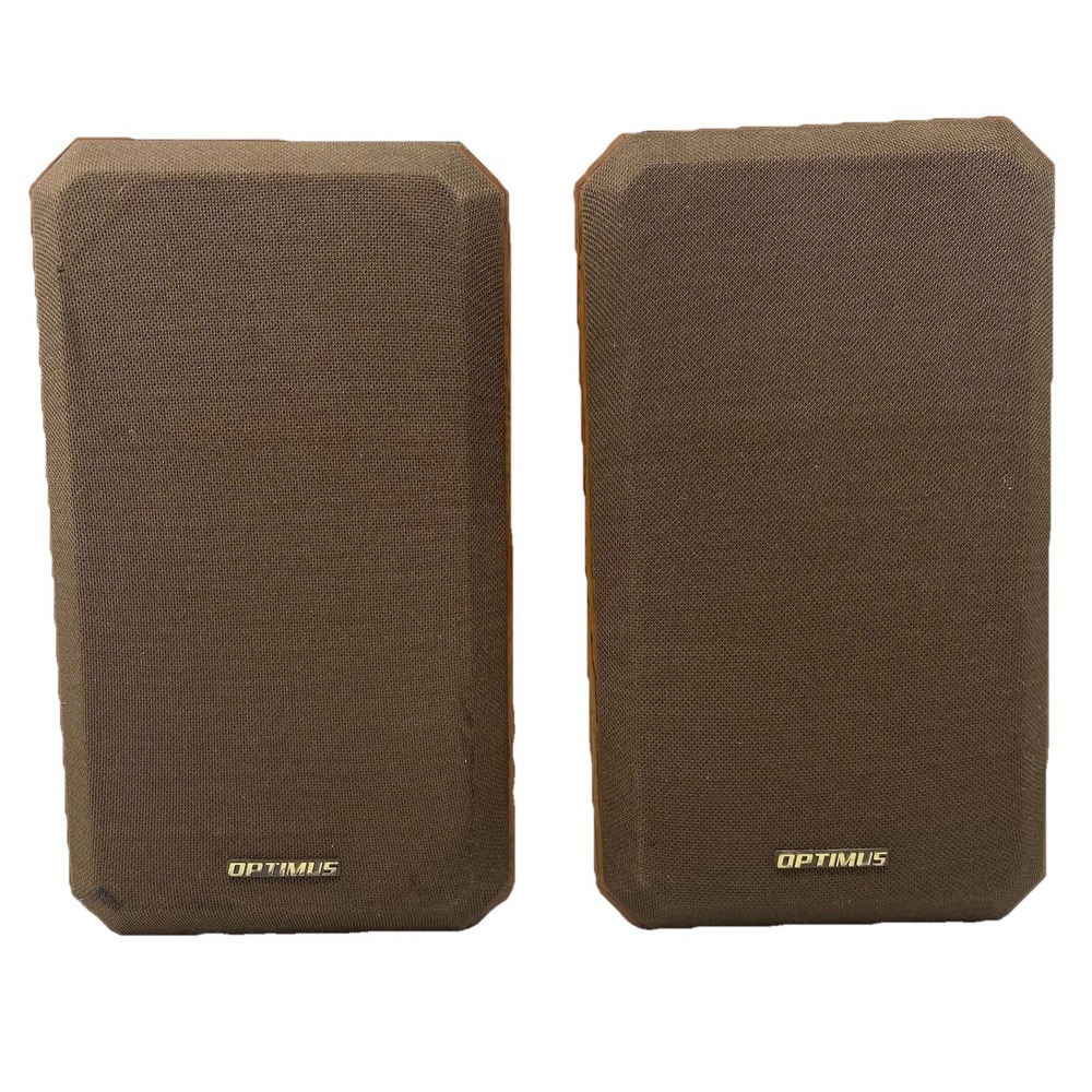 Vintage Two Optimus STS 50 Bookshelf Speakers 40-230 Tandy‎ Radioshack Walnut